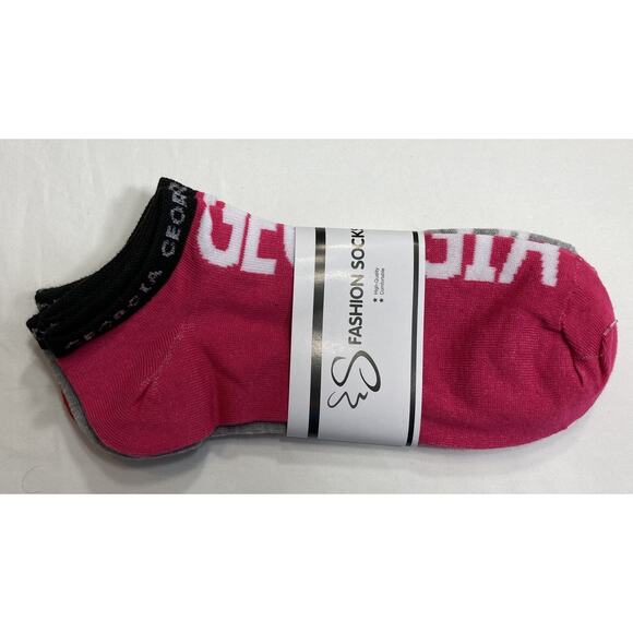 Georgia Bulldogs Socks 2-3Packs Ankle Socks, Women's 9-11, NCAA - Picture 5 of 9